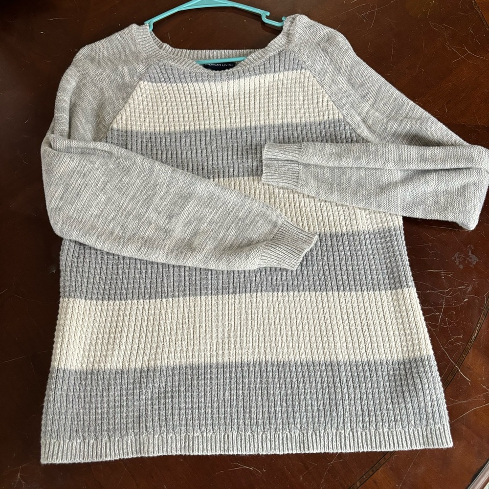 Grey striped sweater by American Living size xl